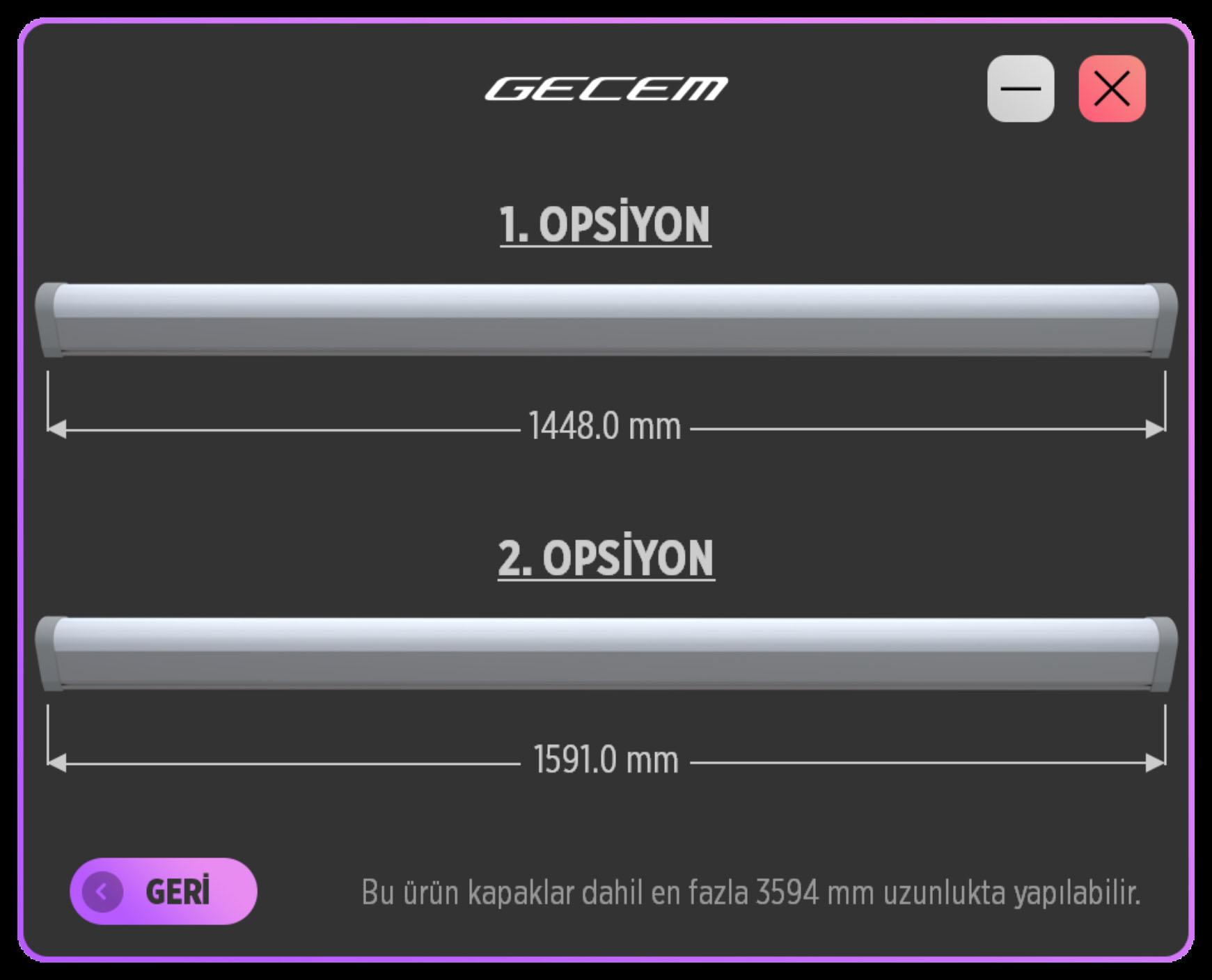 GCM Lineer Ölçü Hesaplama Programı