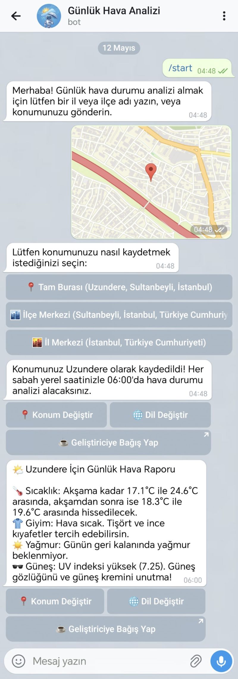 Günlük Hava Analizi Botu