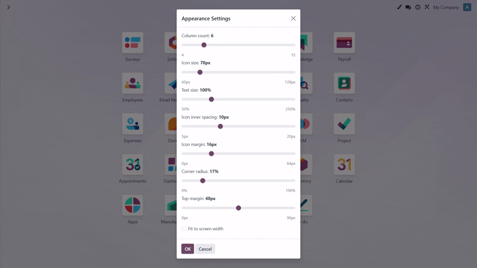 Odoo - Home Screen Icon Layout (userScript)